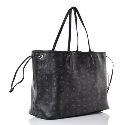 MCM Visetos Large Liz Reversible Shopper Tote Black 5 of 11