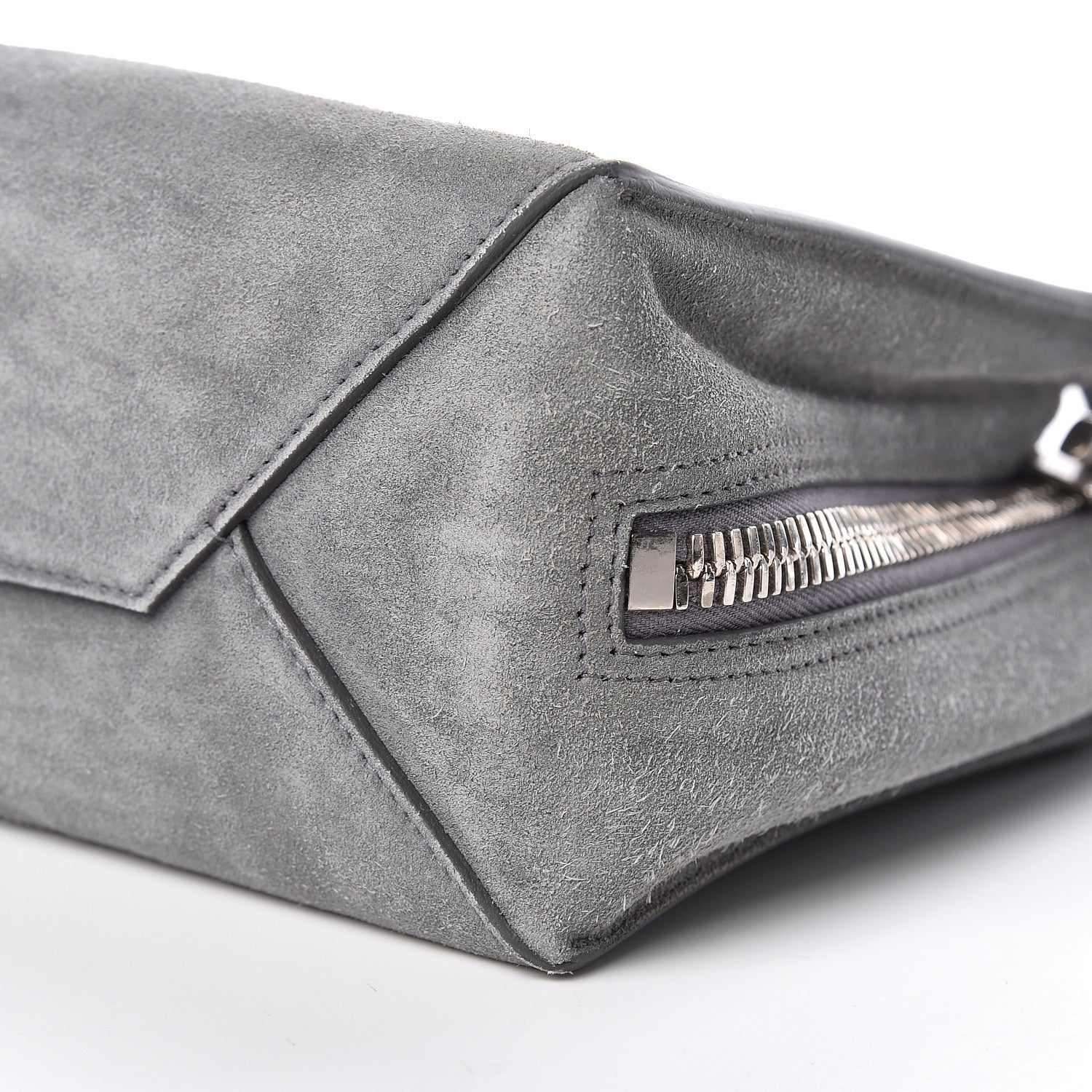 Balenciaga Baby Daim Suede Plate Hardware Papier A6 Zip Around Tote Grey 11 of 12