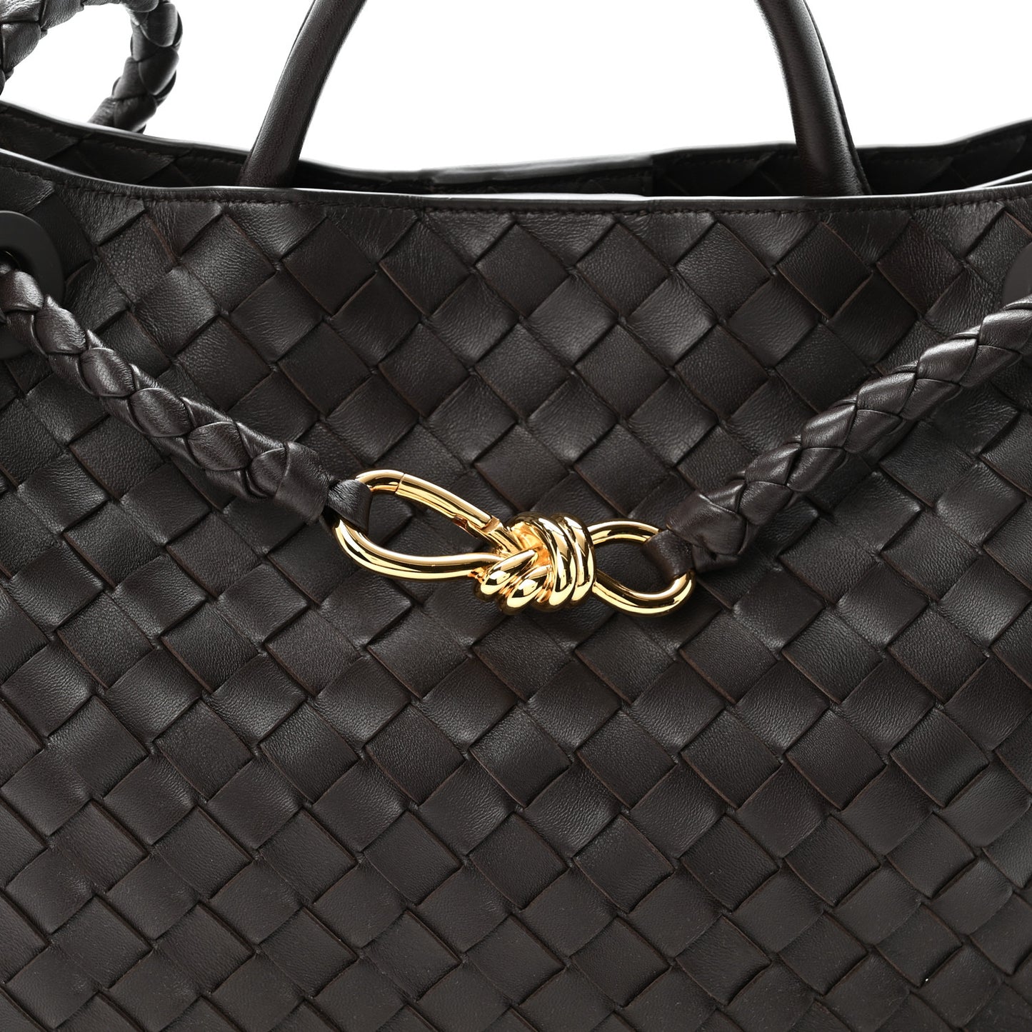 Nappa Intrecciato Medium Andiamo Shoulder Bag Fondant