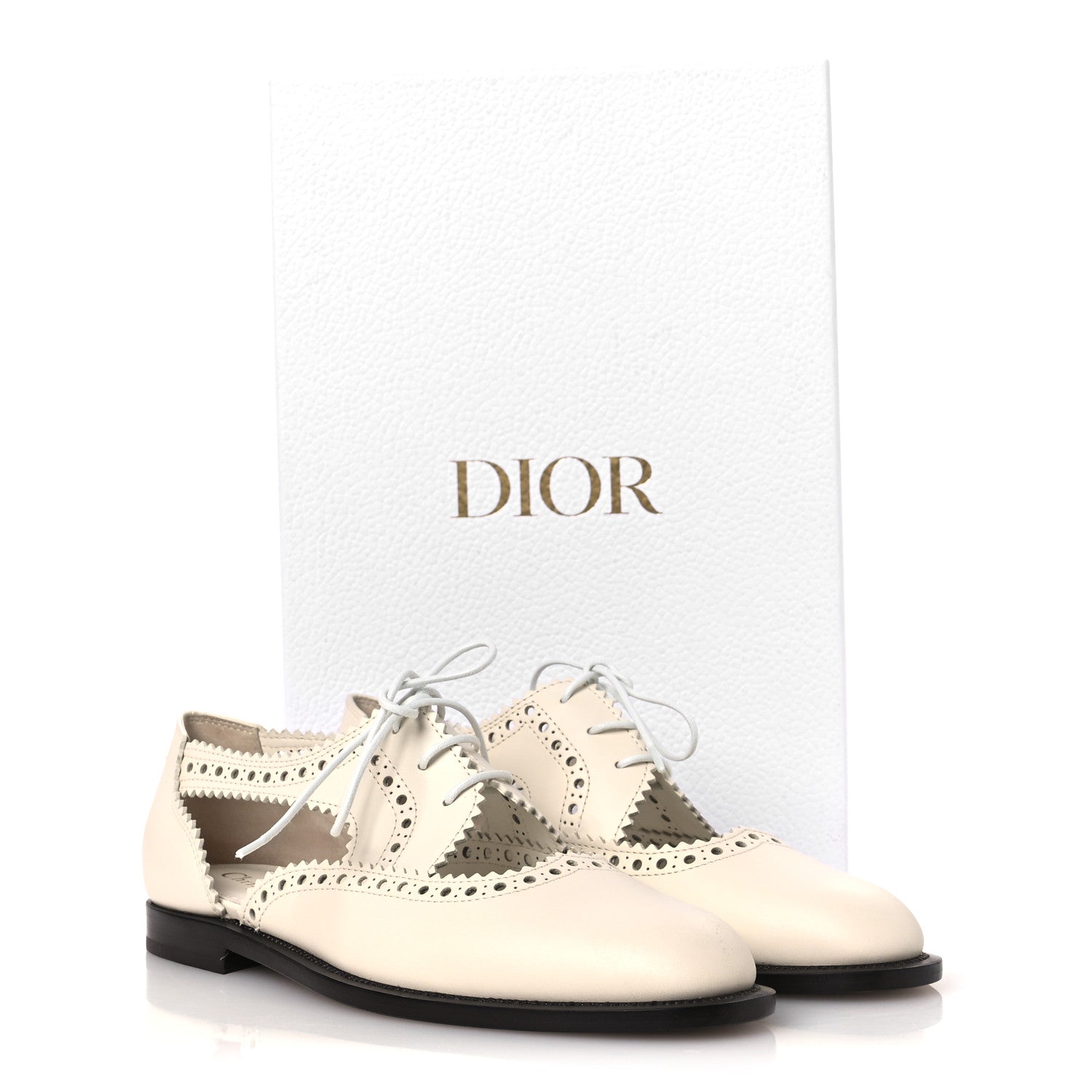 Christian Dior Calfskin Cut Out Teddy-D Oxford Flats 36 Off White 10 of 10