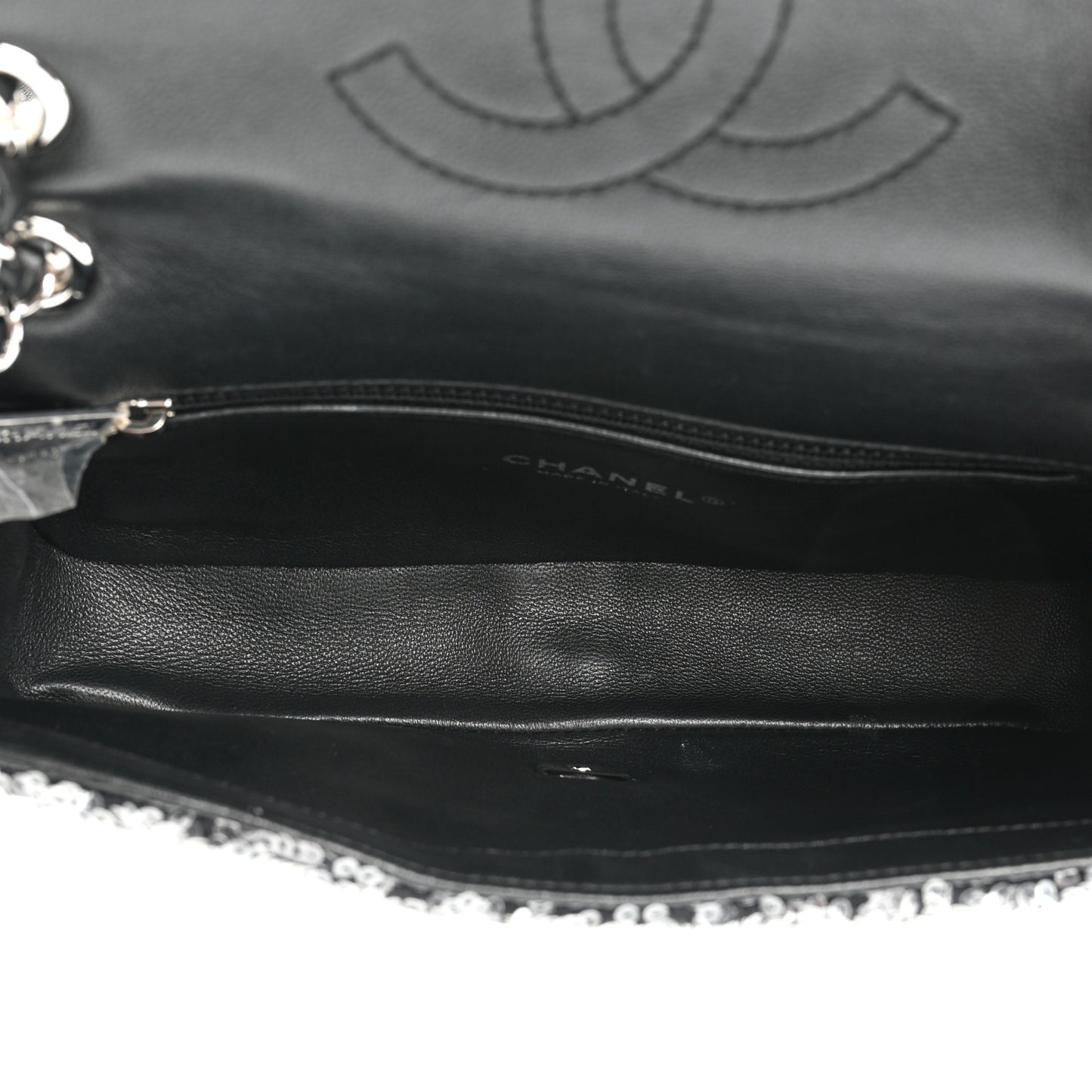 Sequin Small Single Flap Silver