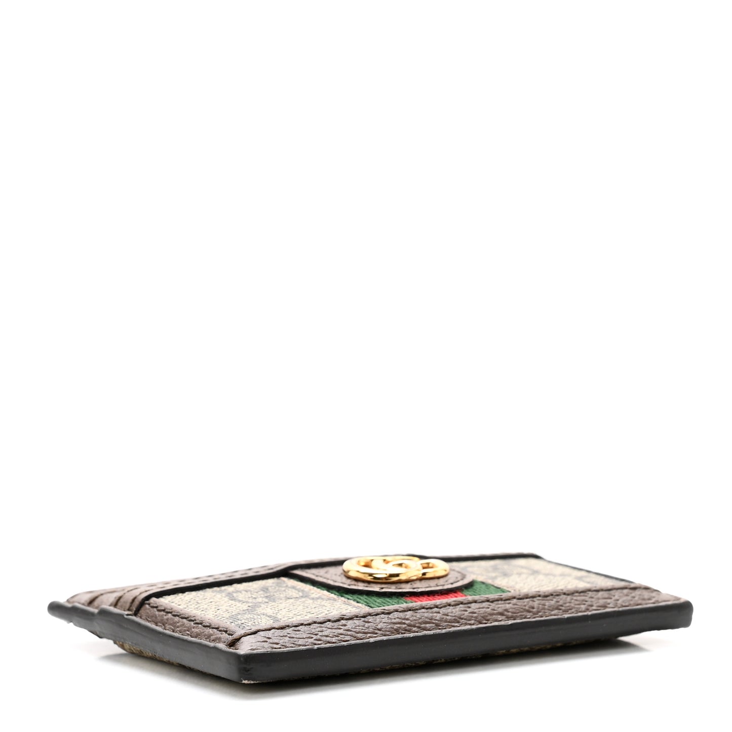 GG Supreme Monogram Ophidia Card Holder Brown
