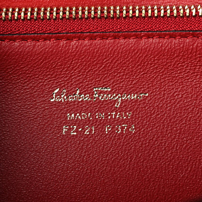 Salvatore Ferragamo Smooth Calfskin Studded Aileen Gancio Lock Shoulder Bag Black 6 of 8