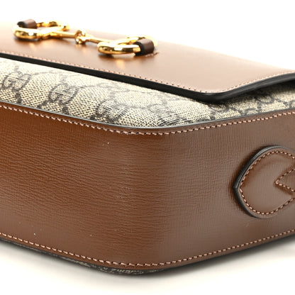 Gucci GG Supreme Monogram Small Horsebit 1955 Shoulder Bag Beige Brown Sugar 9 of 10