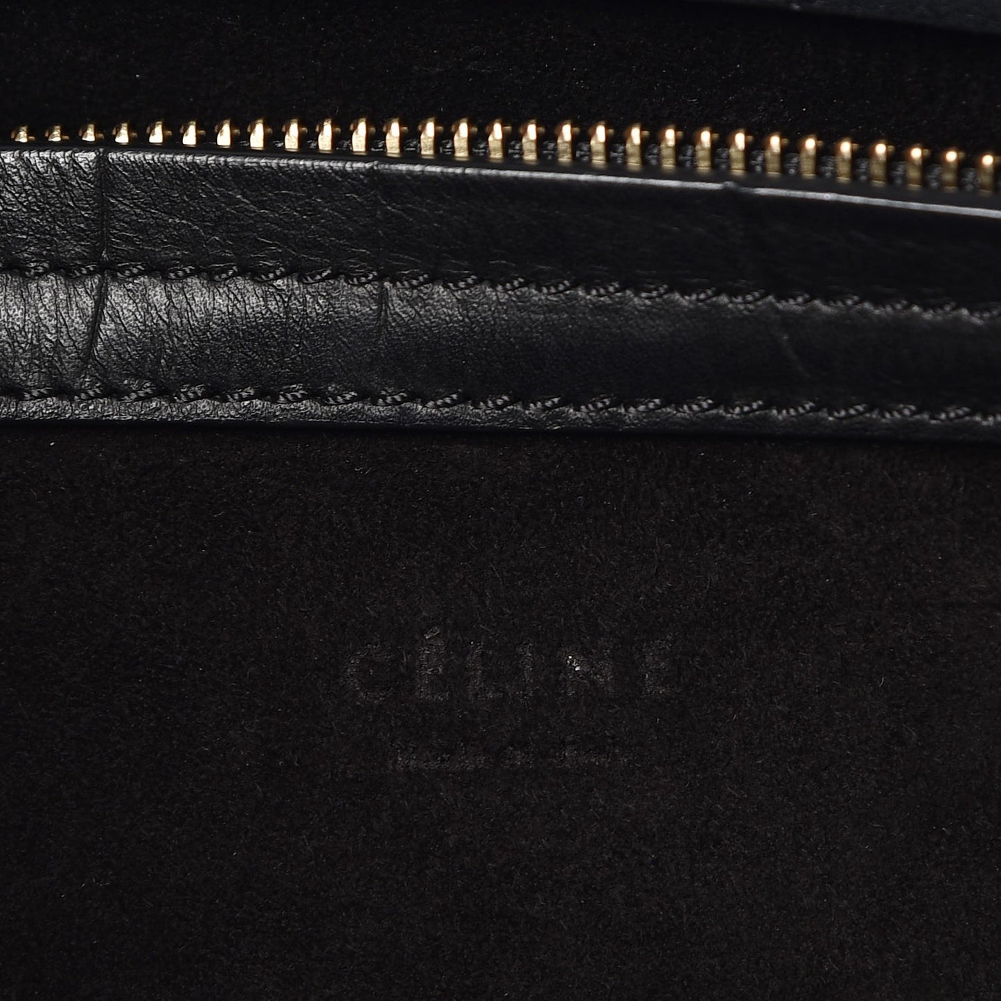 Crocodile Embossed Calfskin Medium Phantom Luggage Black