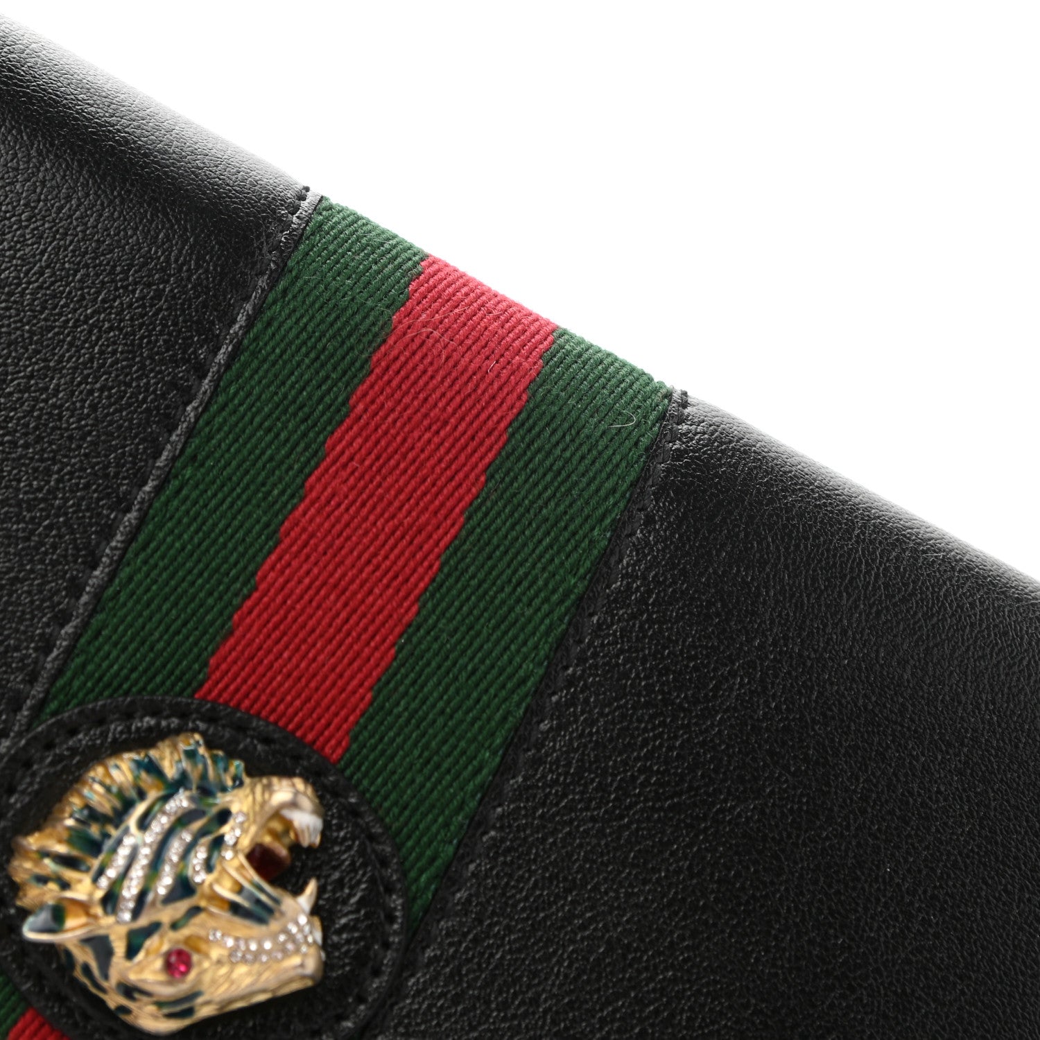 Gucci Calfskin Web Rajah Zip Around Wallet Black 7 of 7