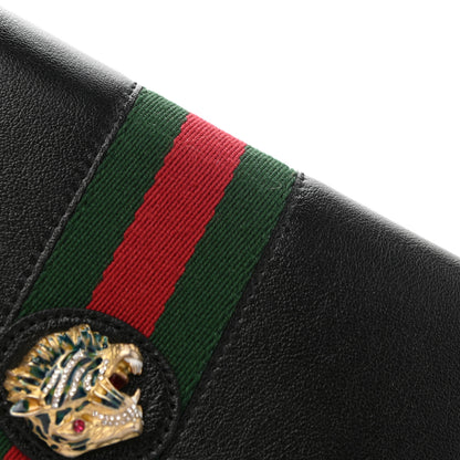 Gucci Calfskin Web Rajah Zip Around Wallet Black 7 of 7