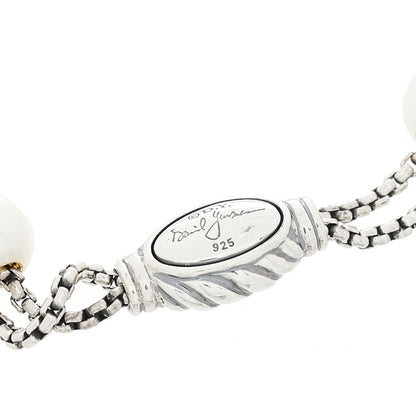 David Yurman Sterling Silver Pearl 8mm Spiritual Beads Adjustable Bracelet 3 of 3