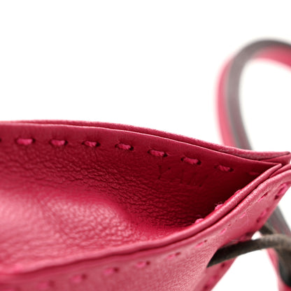 Hermes Milo Lambskin Swift Shopping Bag Charm Rose Mexico 5 of 6