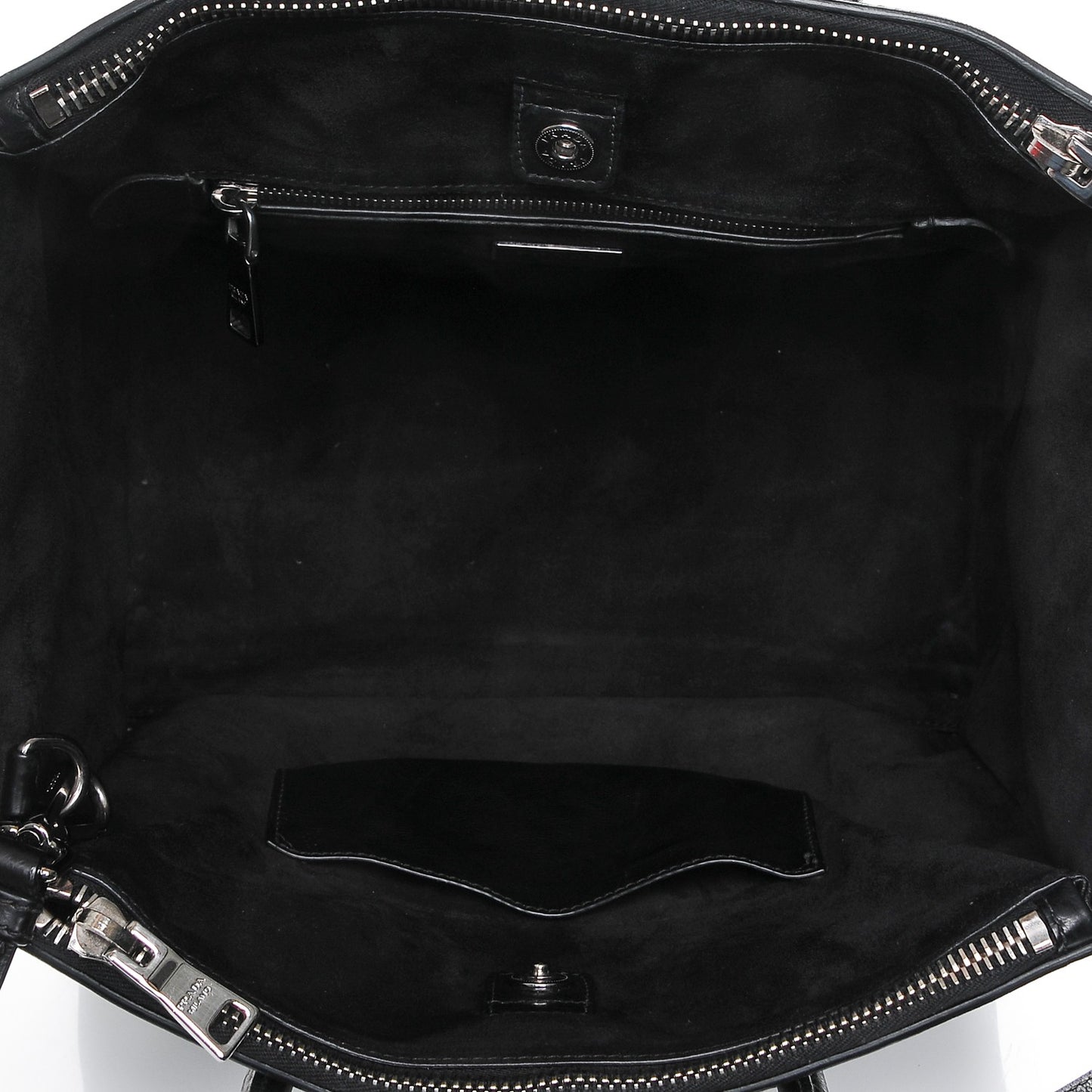 Glace Calf Twin Pocket Tote Nero Black