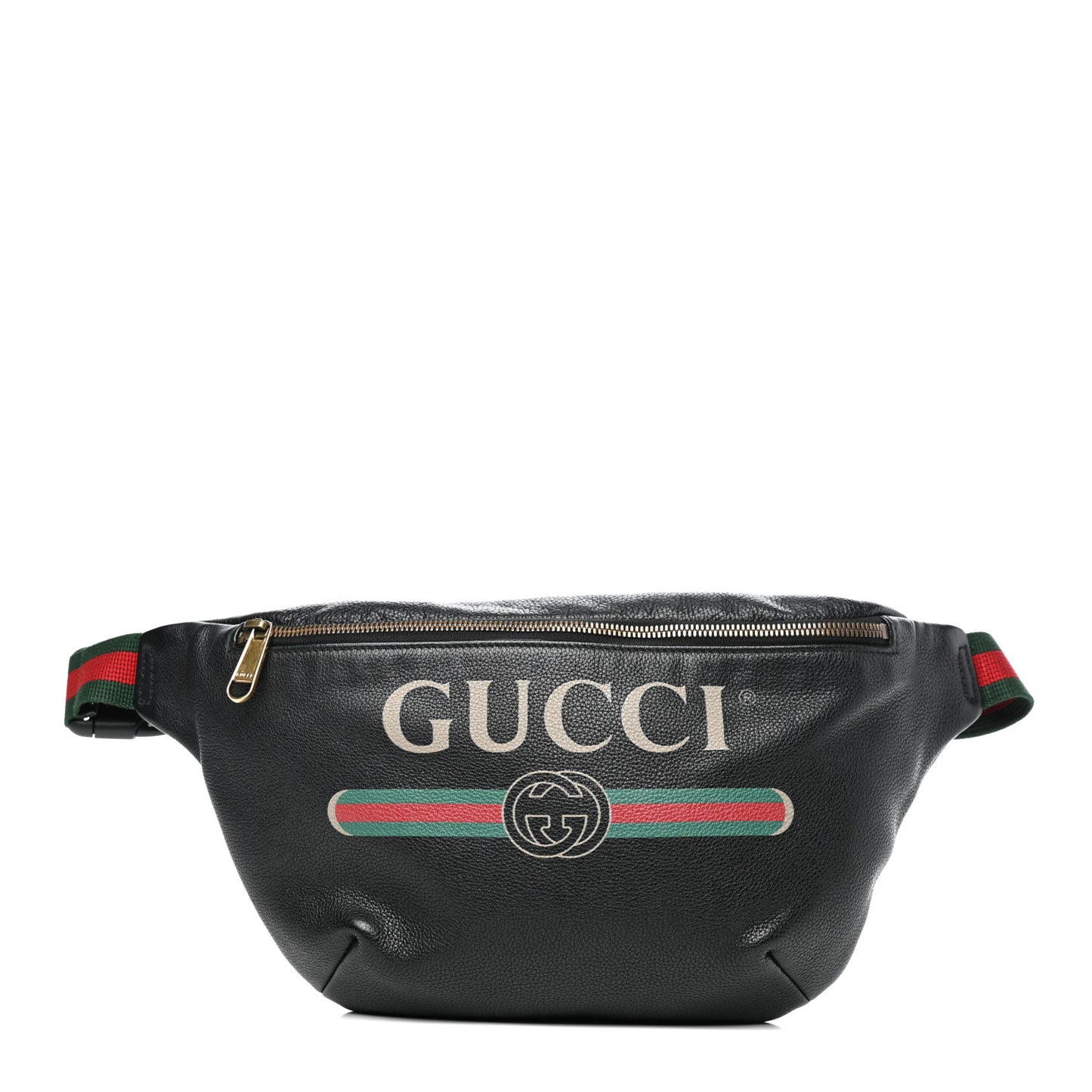 Grained Calfskin Logo Belt Bag Black