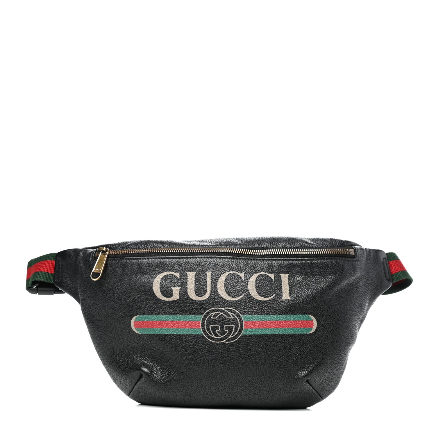 Gucci Grained Calfskin Logo Belt Bag Black 1 of 10