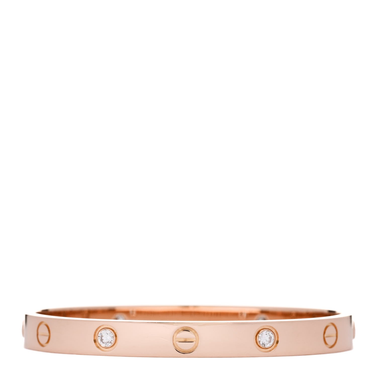 Cartier 18K Pink Gold 4 Diamond LOVE Bracelet 16 1 of 9