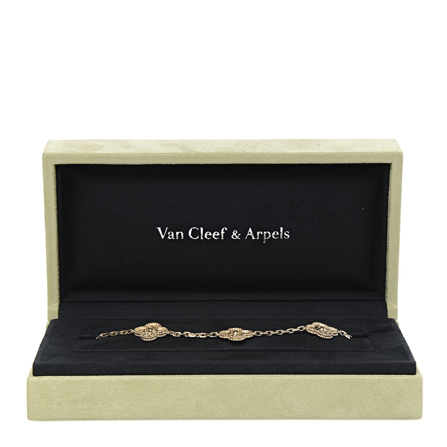 18K Yellow Gold 5 Motifs Vintage Alhambra Bracelet