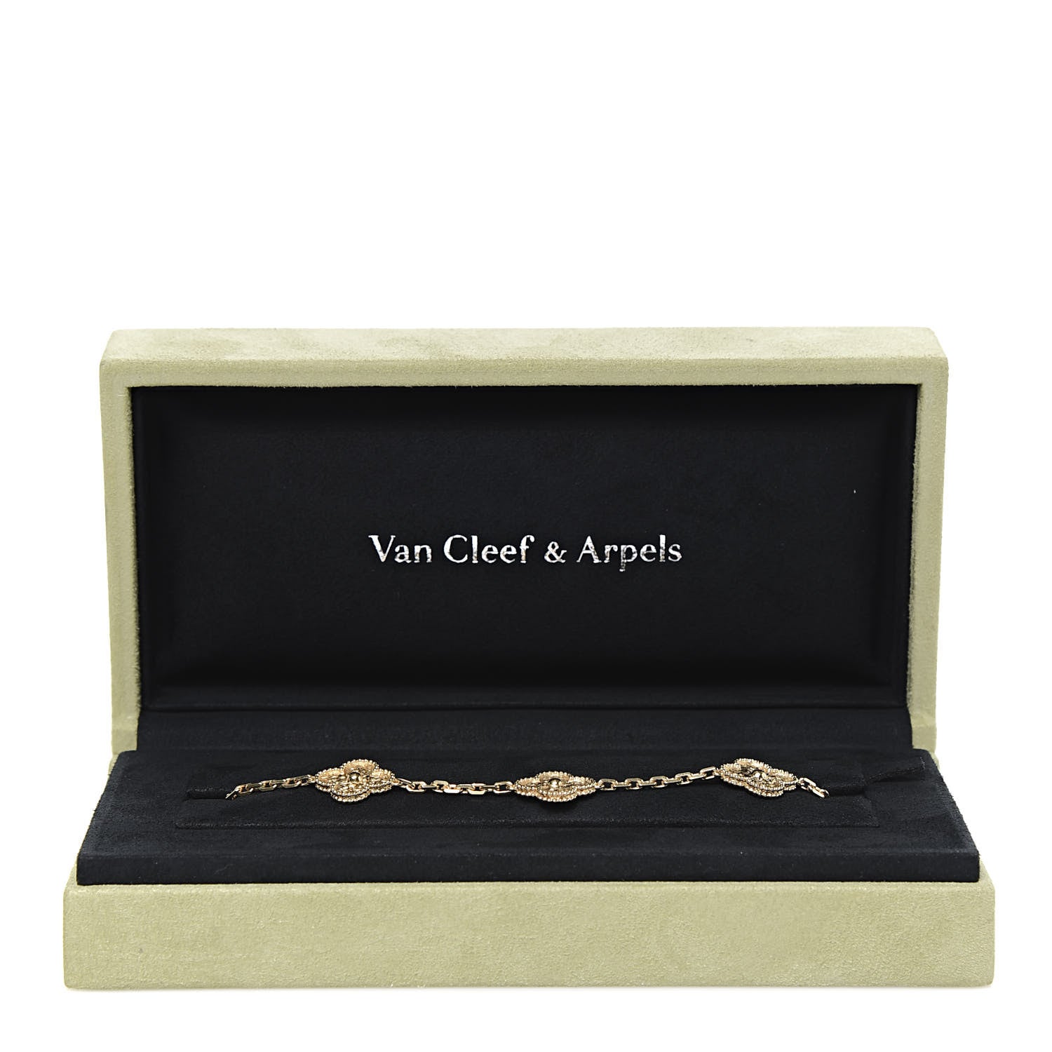 Van Cleef & Arpels 18K Yellow Gold 5 Motifs Vintage Alhambra Bracelet 4 of 4