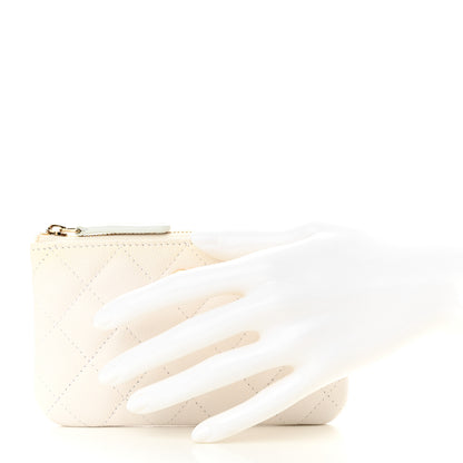 Chanel Caviar Quilted Small Cosmetic Case White 2 of 12