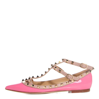 Valentino Garavani Patent Rockstud Cage Ballerina Flats 36 Pink Poudre 1 of 6