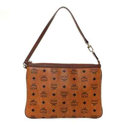 MCM Visetos Liz Shopper Tote Pouch Cognac 1 of 13