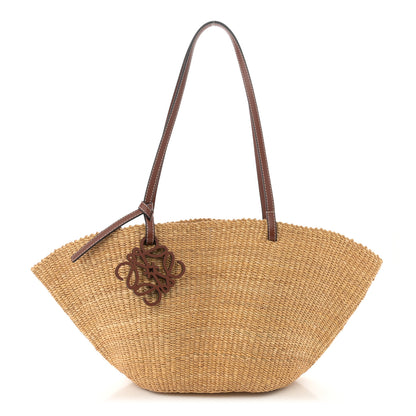 Loewe Calfskin Raffia Paulas Ibiza Small Shell Basket Tote Bag Natural Tan 1 of 9