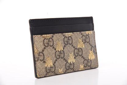 Gucci GG Supreme Monogram Bees Card Holder Black 3 of 7