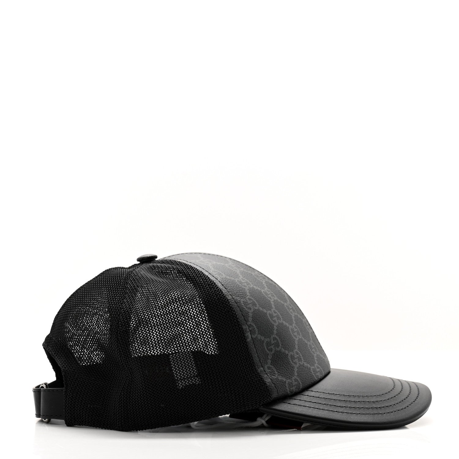 Gucci GG Supreme Monogram Baseball Hat M 58 Black 5 of 10