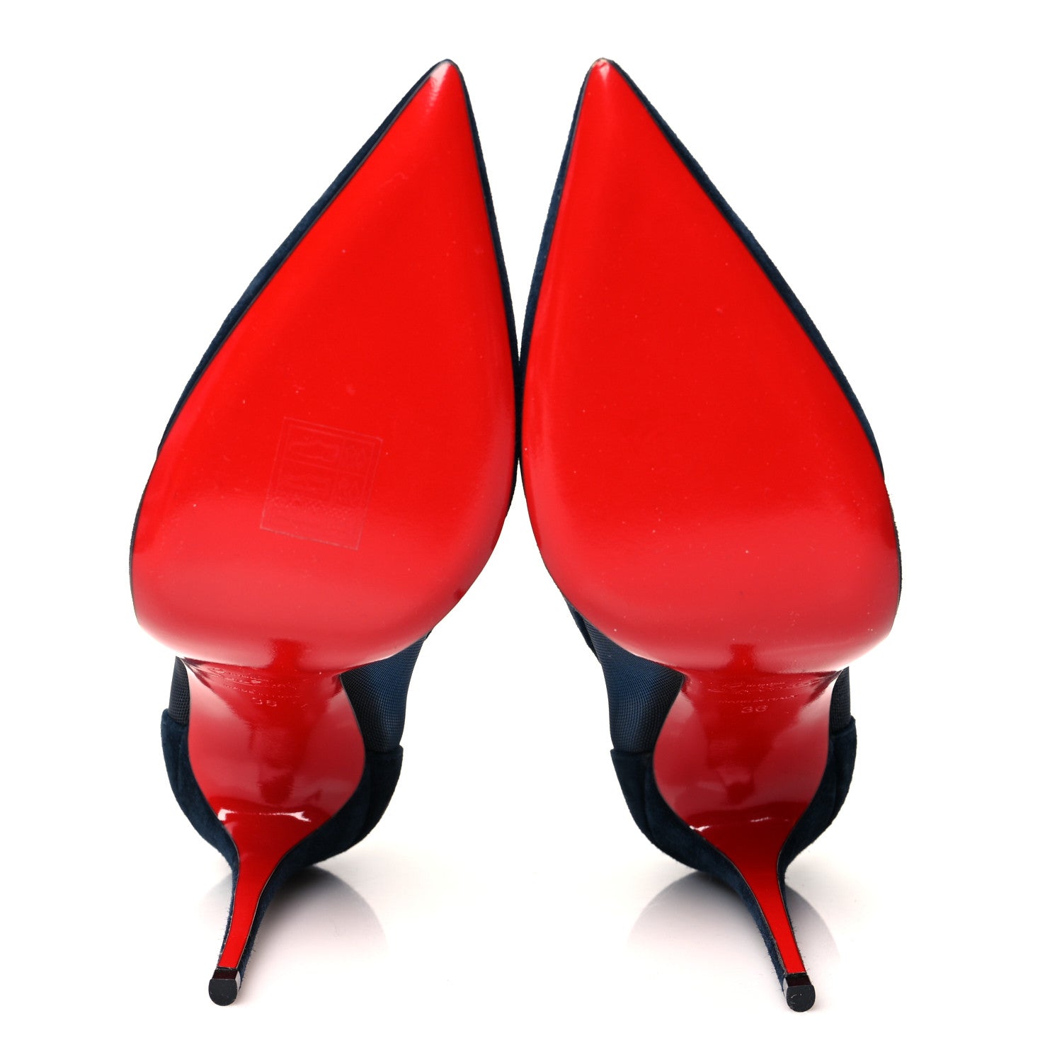 Christian Louboutin Veau Velours Rete Galativi 100 Pumps 36 Navy 5 of 8