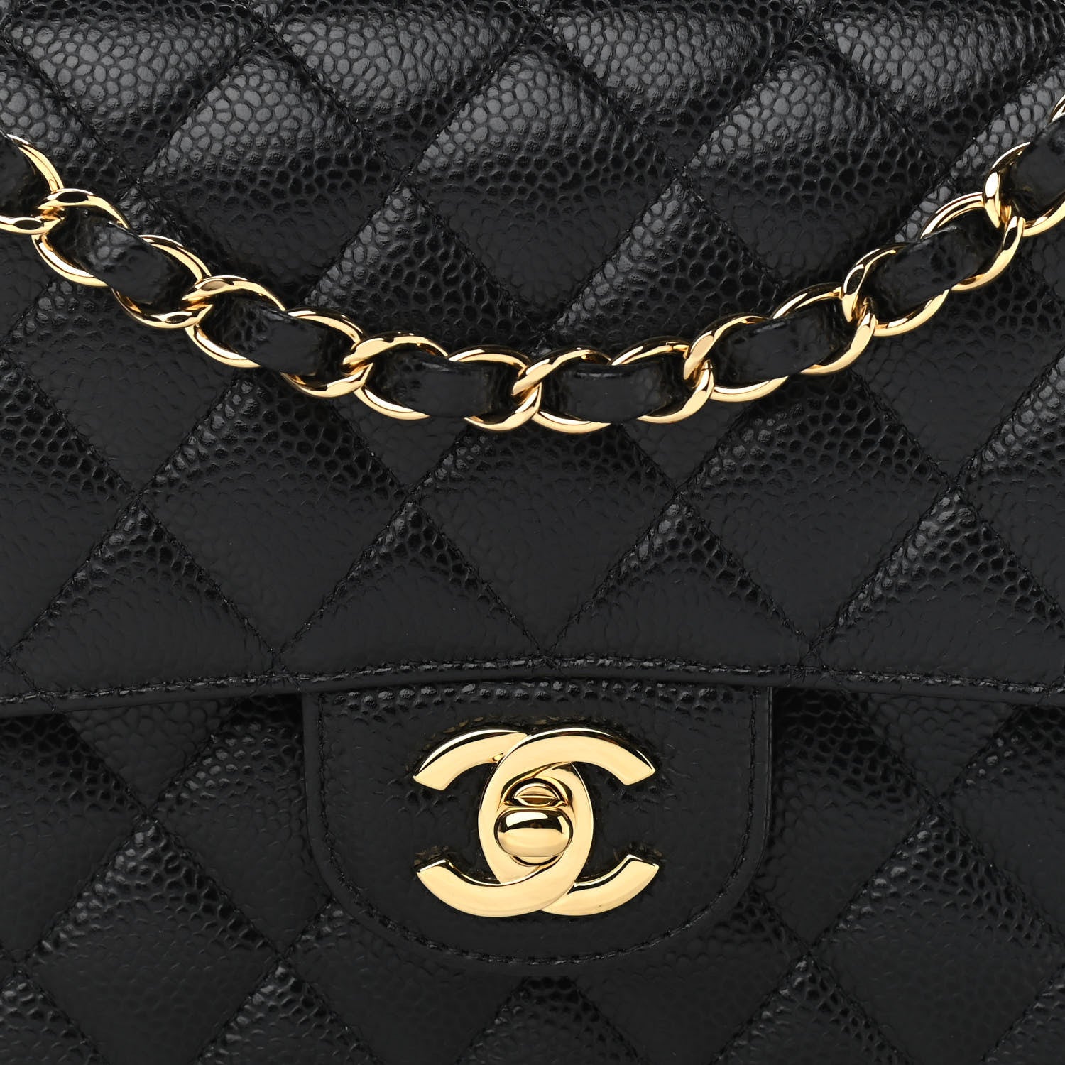 Chanel Caviar Quilted Medium Double Flap Black 8 of 11