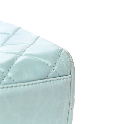 Chanel Glazed Calfskin Quilted Large Coco Soft Flap Light Blue 31 of 36