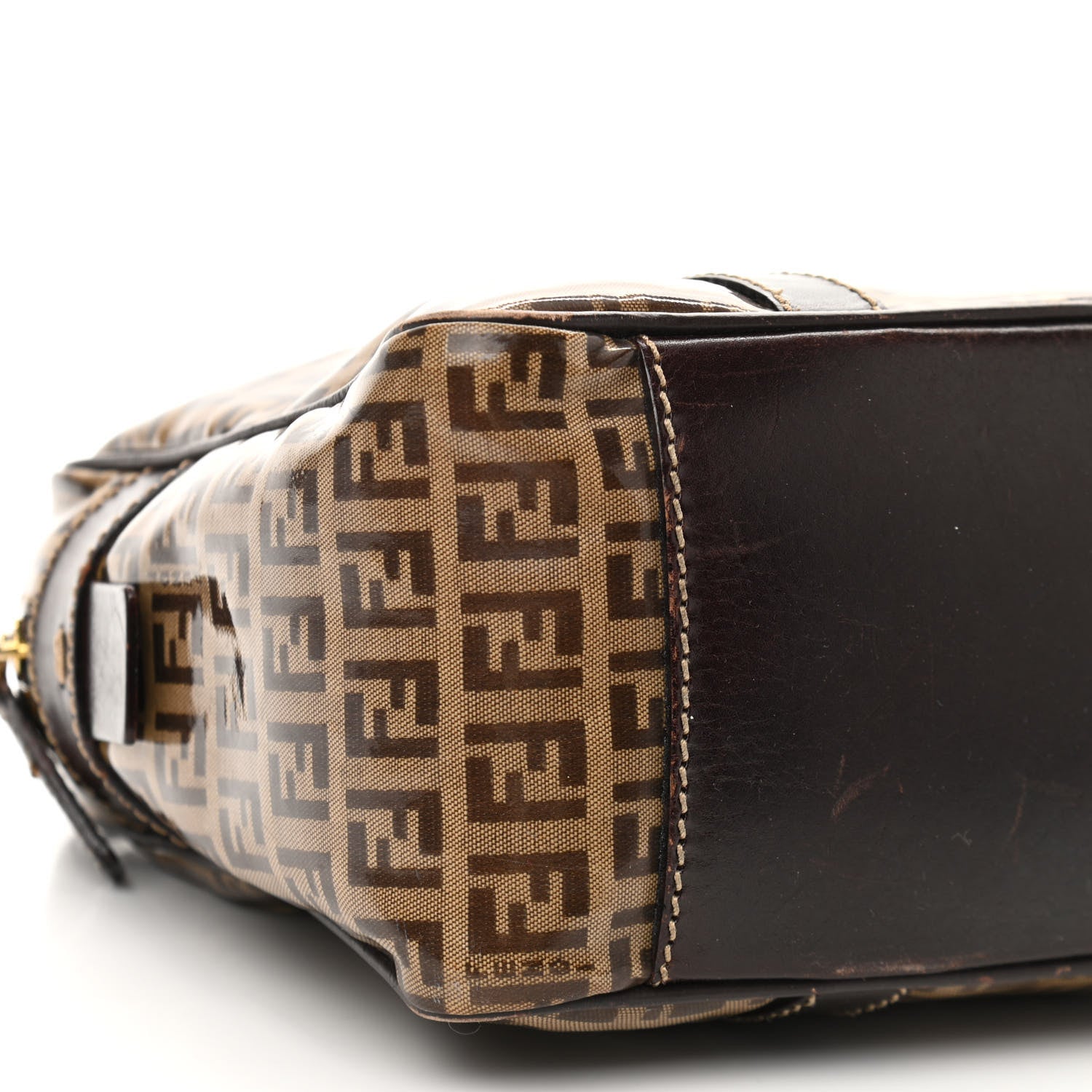 Fendi Vinyl Zucchino Tote Tobacco 7 of 11