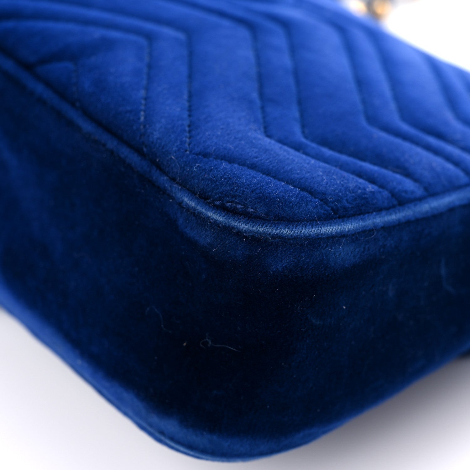 Gucci Velvet Matelasse Medium GG Marmont Shoulder Bag Cobalt Blue 8 of 26