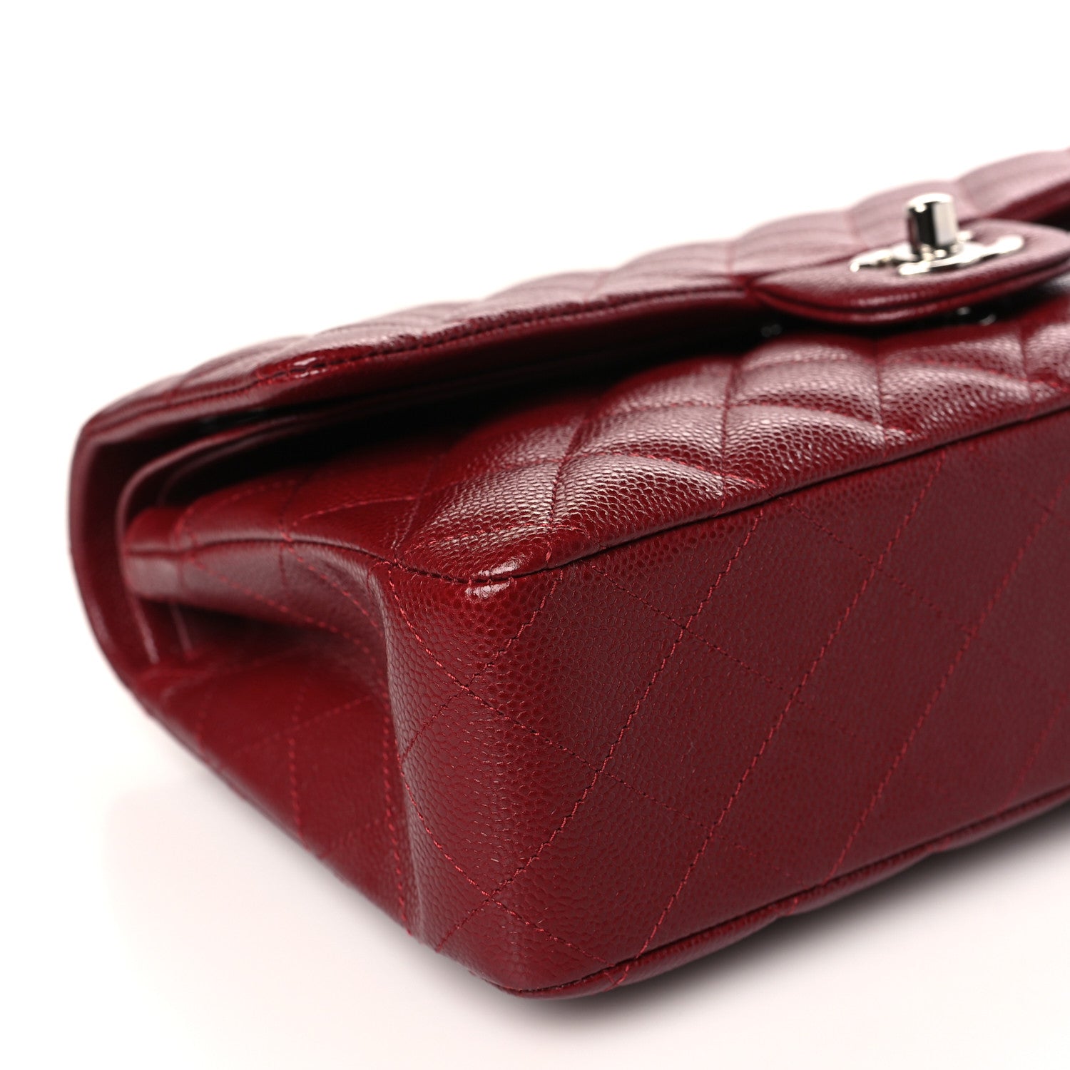 Chanel Caviar Quilted Medium Double Flap Dark Red 7 of 8