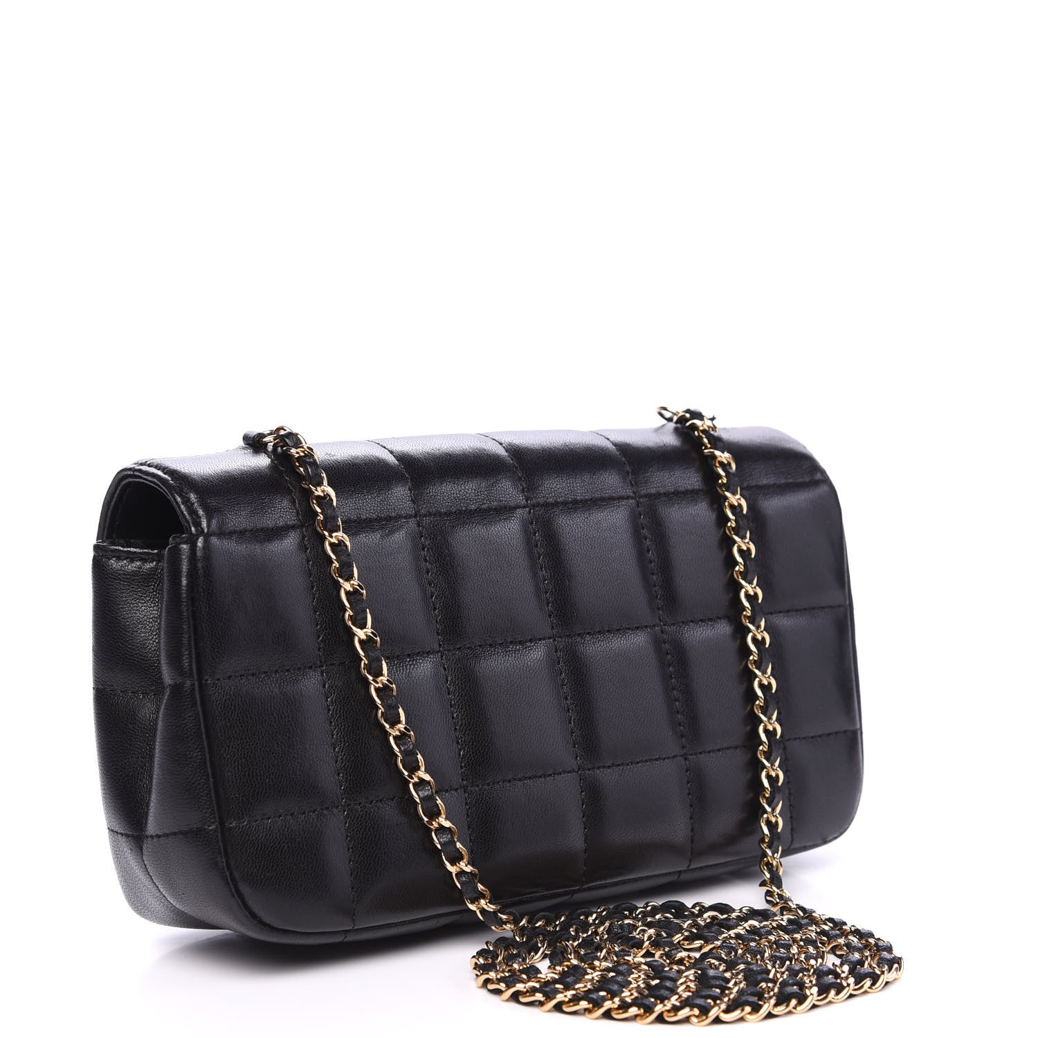 Chanel Lambskin Quilted Mini Chocolate Bar Camellia Flap Black 2 of 10