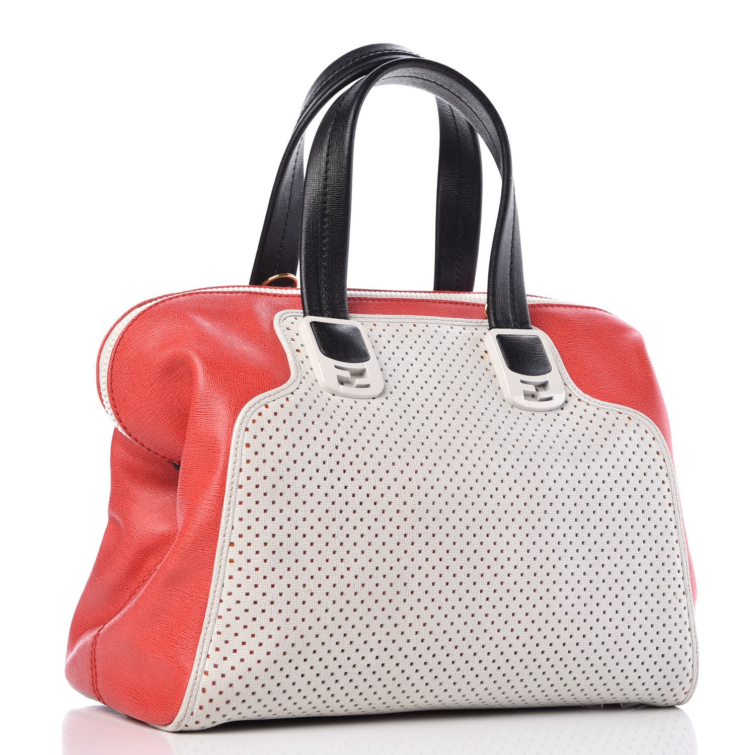 Fendi Vitello Perforated Chameleon Tote Multicolor 3 of 12