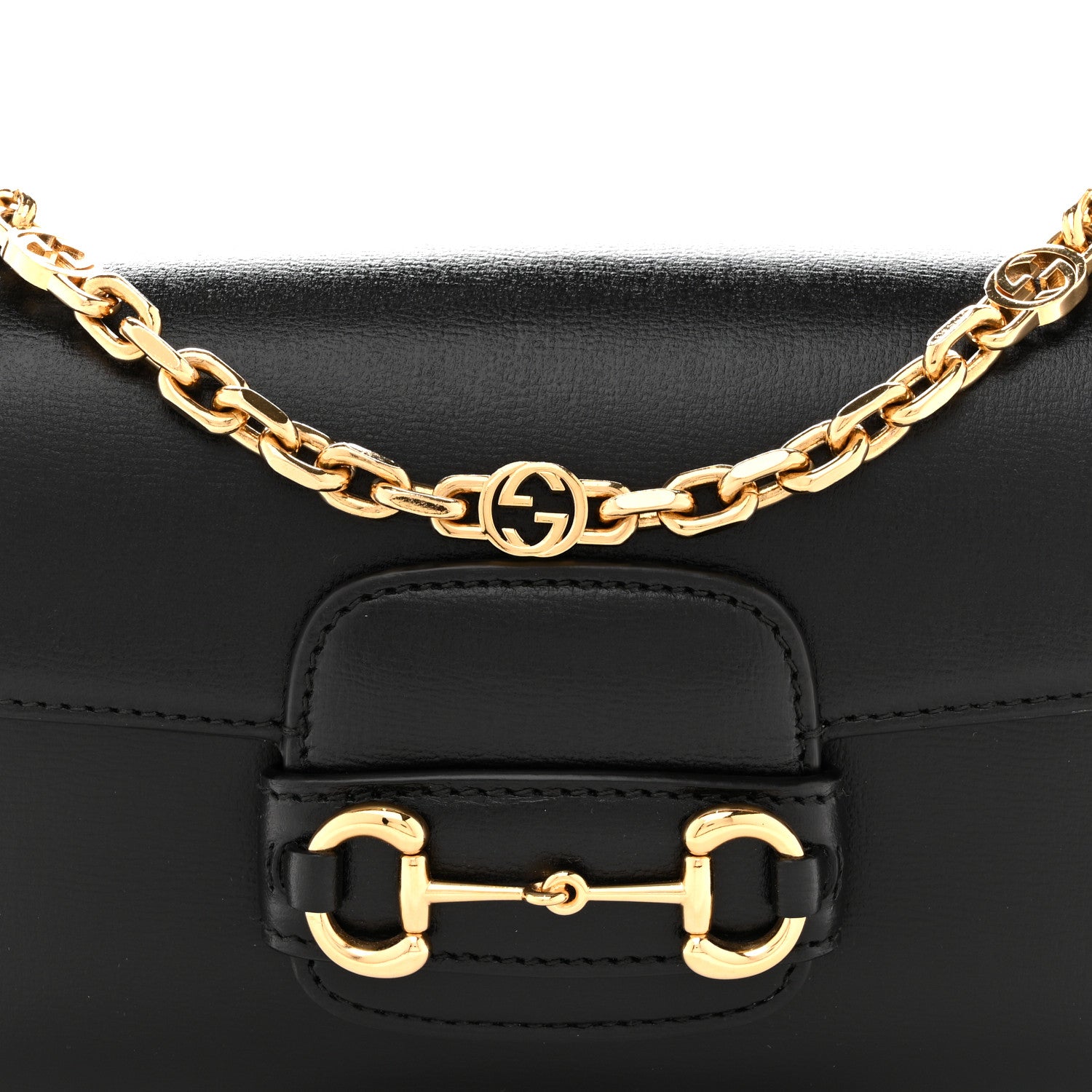 Gucci Azalea Calfskin Small Horsebit 1955 Chain Shoulder Bag Black 8 of 14