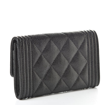 Chanel Caviar Quilted Boy Flap Card Holder Black 3 of 9