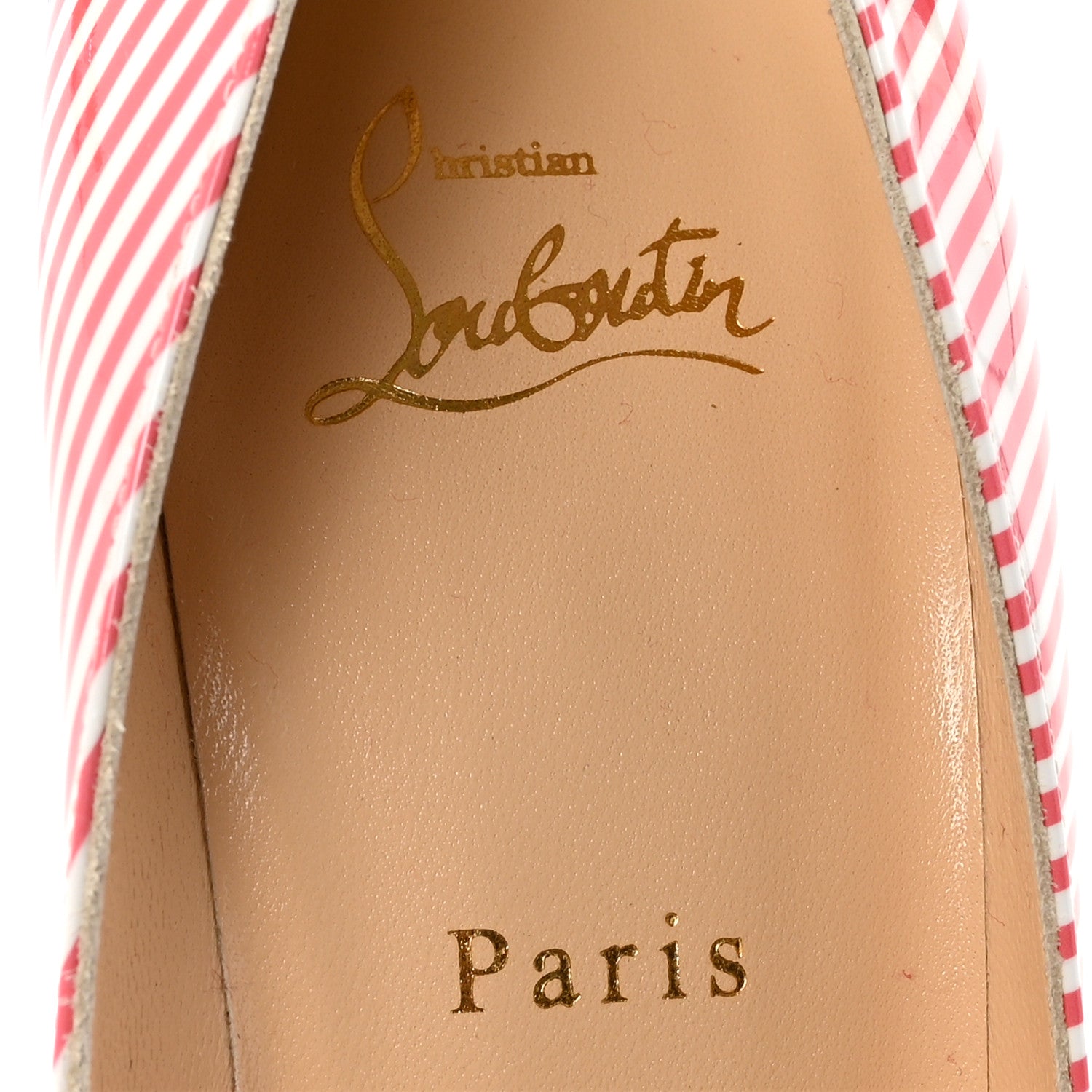 Christian Louboutin Patent Pigalle Follies Stripes 100 Pumps 39 Smoothie White 8 of 9