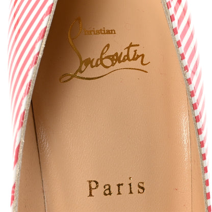 Christian Louboutin Patent Pigalle Follies Stripes 100 Pumps 39 Smoothie White 8 of 9