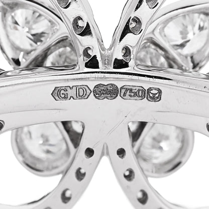 Graff 18K White Gold Diamond Butterfly Silhouette Ring 53 6.5 6 of 8