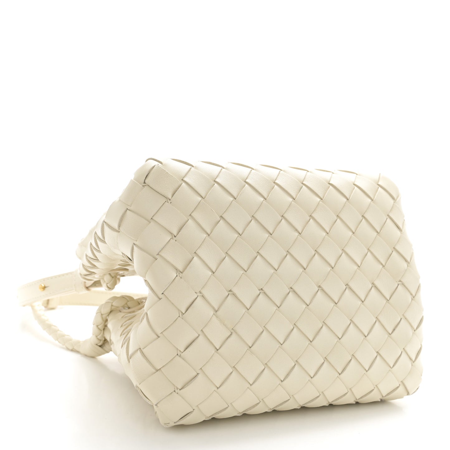 Nappa Intrecciato Small Parachute Shoulder Bag Sea Salt