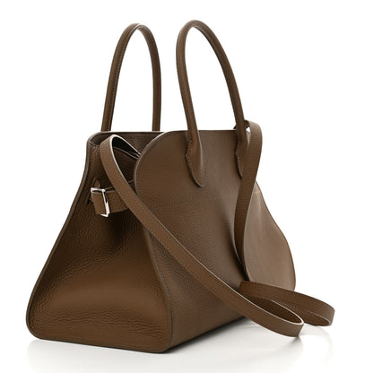 The Row Matte Grained Calfskin Soft Margaux 12 Taupe 3 of 9