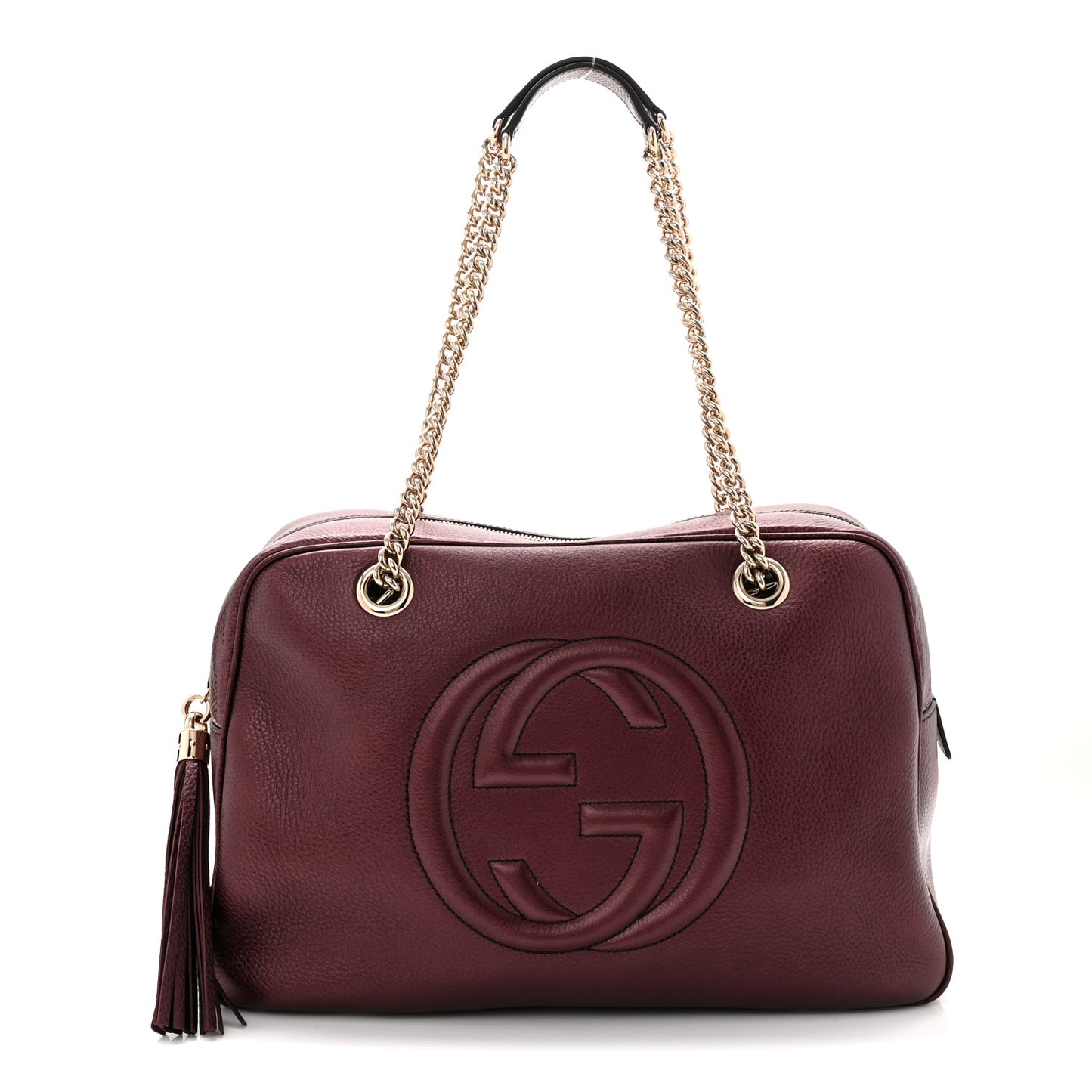 Metallic Cellarius Calfskin Medium Soho Bowler Classic Burgundy