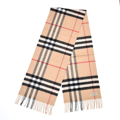 Burberry Cashmere Giant Check Fringe Scarf Camel 3 of 6