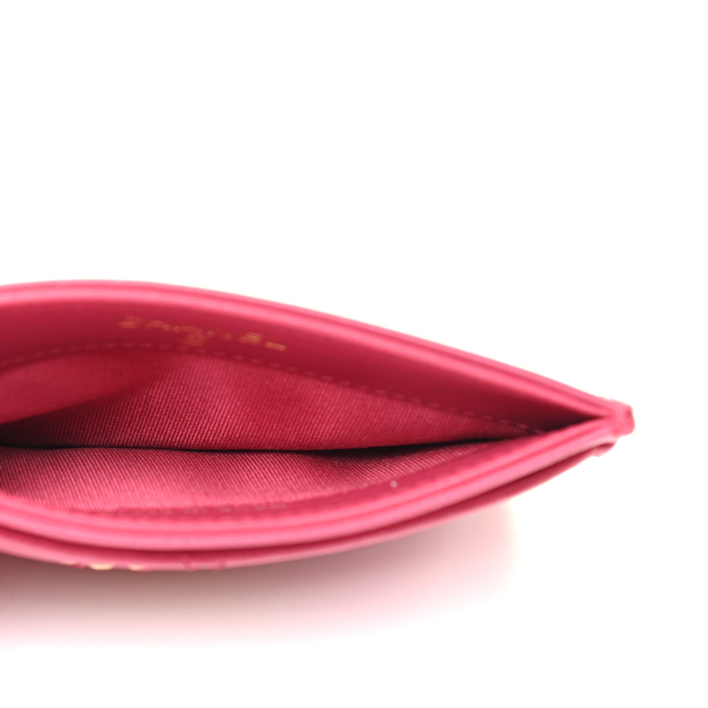 Lambskin Quilted Chanel 19 Card Holder Dark Pink