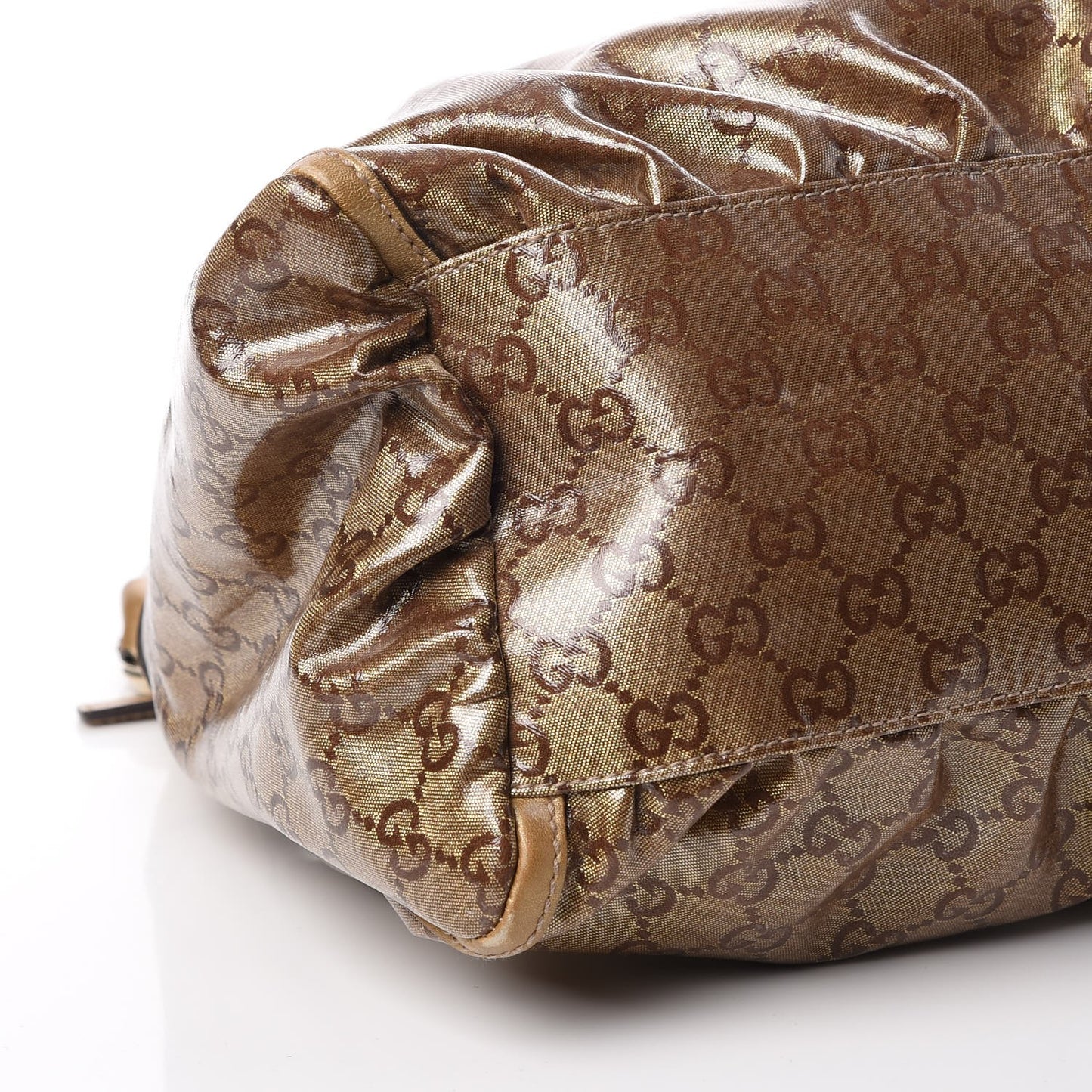 Crystal Monogram Large D Gold Hobo Gold