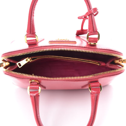 Prada Saffiano Vernice Small Promenade Tote Peonia 5 of 11
