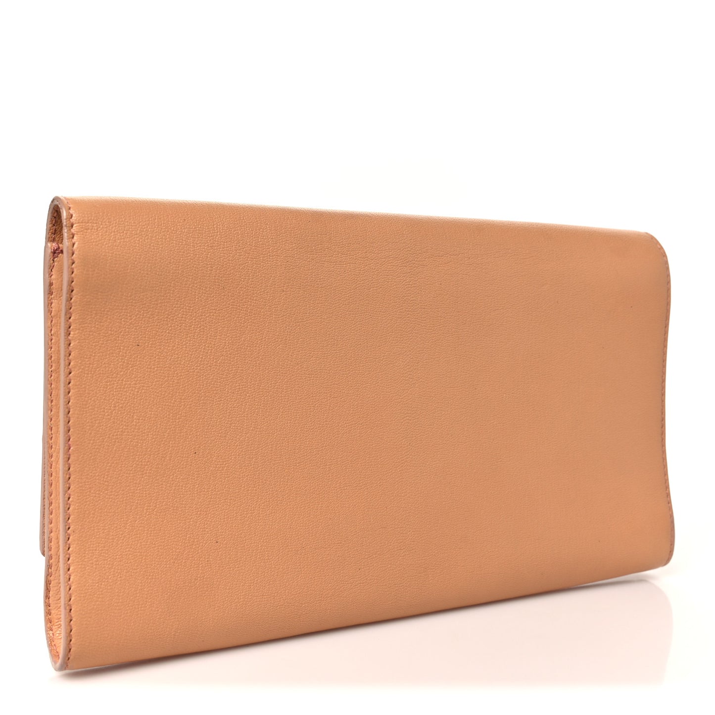 Textured Calfskin Monogram Large Belle De Jour Clutch Beige