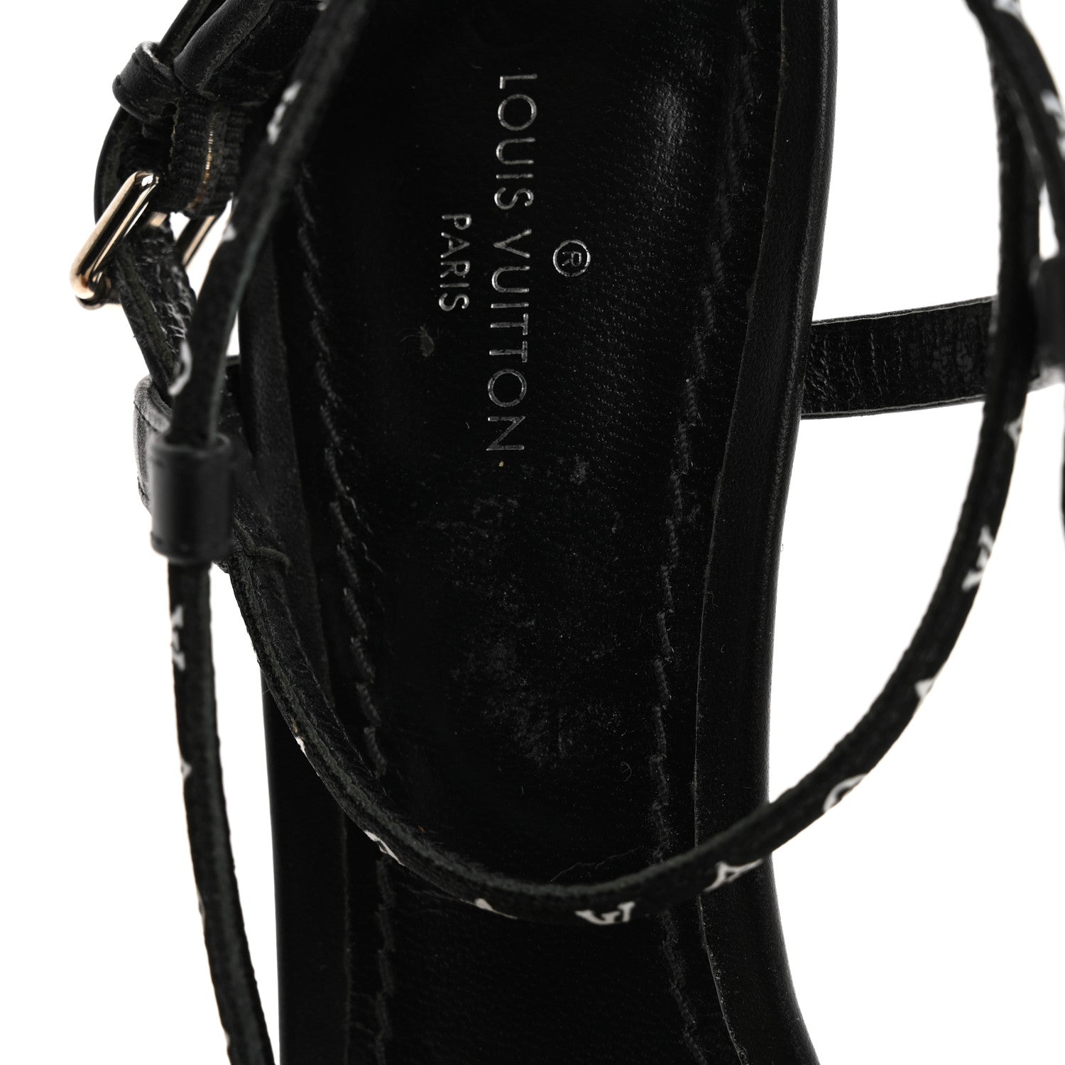 Louis Vuitton Satin Calfskin Citizen Sandals 37 Black 11 of 13