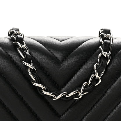Chanel Lambskin Chevron Quilted Mini Square Flap Black 8 of 13