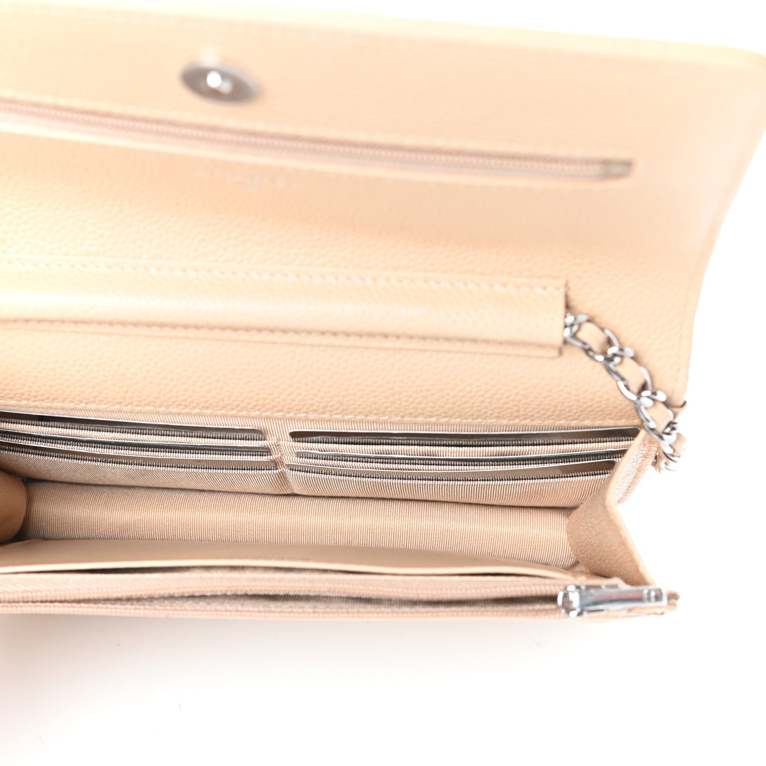 Chanel Caviar Quilted Wallet On Chain WOC Beige 5 of 11