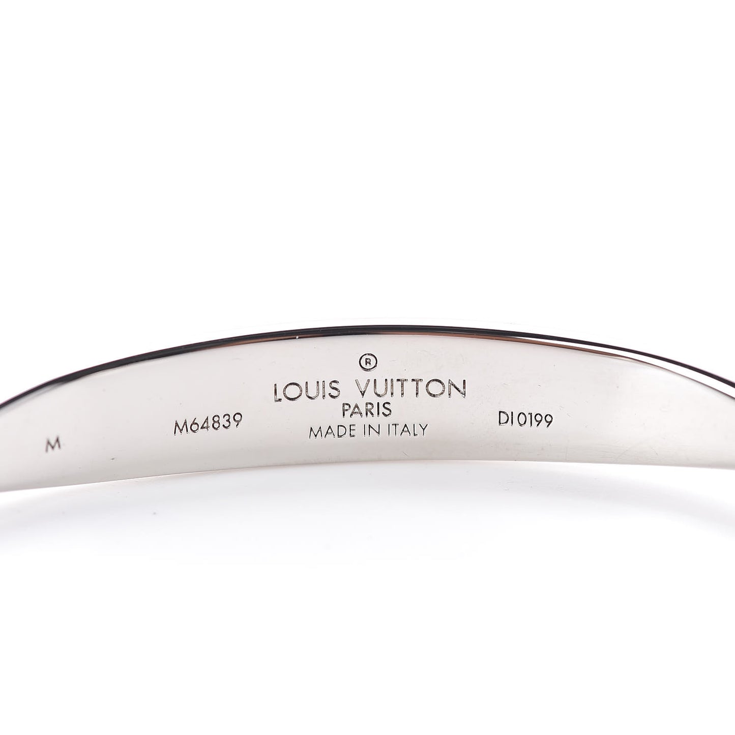 Brass Monogram Jonc Cuff M Silver